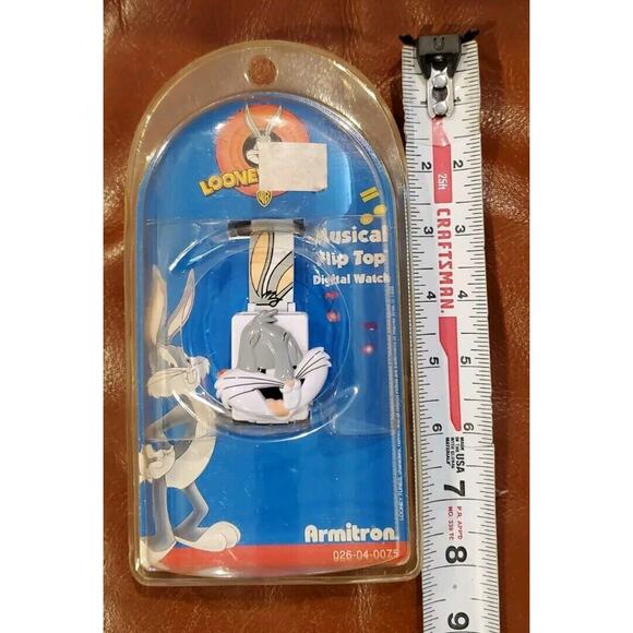 1998 Looney Tunes Armitron Musical Flip Top Digital Watch Non-working Sealed - Picture 6 of 7